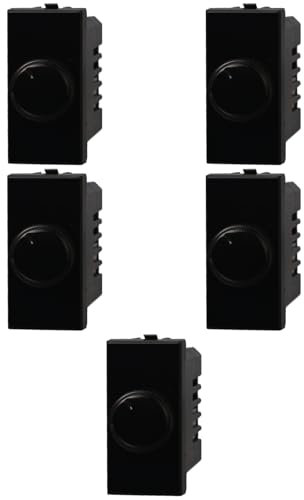 5x Dimmer, regolazione 100W-1000W, Moduli neri, nero, Compatibile Con BTicino Axolute, frutti, interruttori, pulsanti, deviatori, dimmer, sensori, PIR, buzzer, Per Placche originali e compatibili