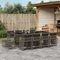 Swpsd 13-TLG. Garten Essgruppe 12 Personen, Gartenmöbel Set 12 Stühle mit Tisch, Garten Sitzgruppe, Essgruppe für Garten Terrasse und Balkon, mit Kissen Grau Poly Rattan/ T1560BT