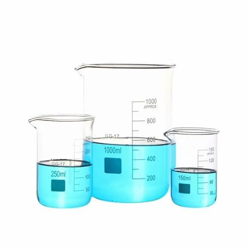 Glass Beaker 25ml - 1000ml Borosilicate Glass Measuring Cup Low-Type Beaker with Graduation Spout Chemistry Lab Glassware (500ml 1pcs)