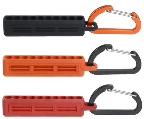 Durlo 3-teiliger 10-Loch-Schraubendreher-Bit-Organizer – Schienentyp mit Karabiner