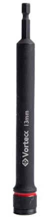 C.K Tools Vorteck Extra Deep 13mm Nut and Bolt Driver, 152mm Long Reach with 100mm Pass Through Depth, 1/4 Inch Hex Quick Lock Shank, 50BV30 Steel Impact Compatible for Cable Trays CK T4530 13