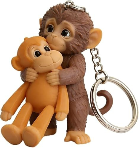 Porte-clés Singe en Silicone, Porte Clé Punch Singe, Pendentif pour Sac à Dos, Sac à Main, Clés de Voiture