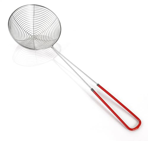 Colino da cucina in acciaio inox Spider Skimmer, cucchiaio fessurato in acciaio inox, skimmer in filo di acciaio inox, mestolo da cucina, mestolo per pasta, setaccio, cucchiaio per cucinare, friggere