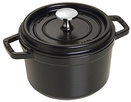 Staub - Cocotte rotonda, Ghisa, Nero opaco, 1.25-Quart
