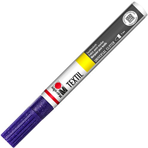 Marabu Textil Painter-Punta con Purpurina, Pintura, Brillantina Violeta, 1 Count (Pack of 1)
