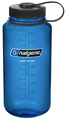 Nalgene Camping & Outdoor's 32oz WM Water Bottle, Blue, 1 Litre