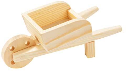 Miniatur Schubkarre aus Holz ca. 12cm Dekoration Modelbau Landschaft Puppen natur Schiebkarre