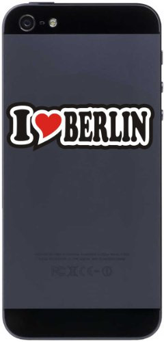 INDIGOS UG Telefon Aufkleber I Love Berlin 50 mm - Telefonaufkleber - Handyaufkleber - Handyskin - Sticker fürs Handy - Smartphone Rückseite