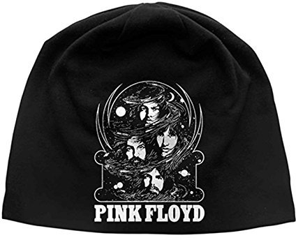Pink Floyd Mütze Beanie Vintage Band Logo Nue offiziell Schwarz Jersey Print