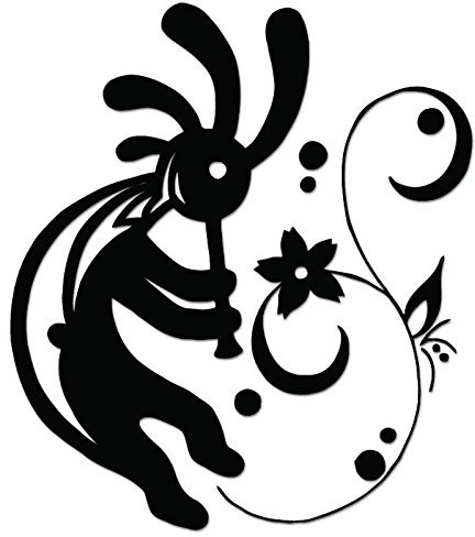 SUPERSTICKI® Kokopelli - [6 inch/15 cm Tall] - Aufkleber Auto,Scheine,Lack,Motorrad,Wandtattoo,Tattoo Sticker, Autoaufkleber für alle glatten Flächen, Aufkleber ohne Hintergrund - Profi-Qualität
