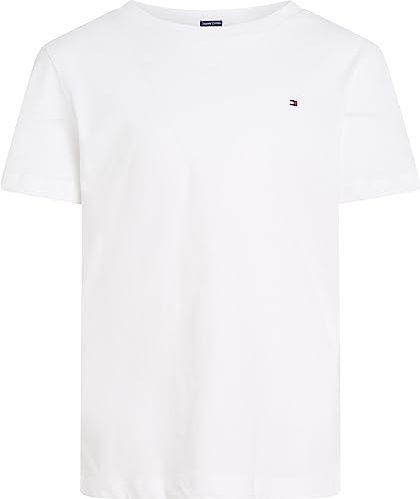 Tommy Hilfiger T-Shirt Garçon Manches Courtes Encolure Ronde, Blanc (Bright White), 4 Ans
