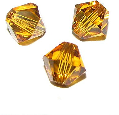 72 Stück Swarovski Elements 5328 Xilion Kristallperlen Topas 4 mm / Fundstücke / Kristallsteine
