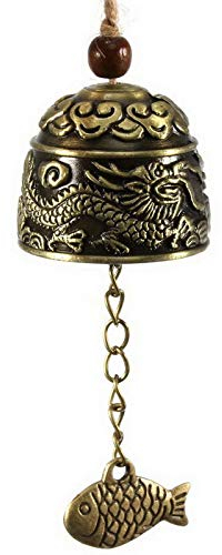 BSGP Windspiel, chinesischer Drachenfisch, Feng Shui Glocke, Glücksbringer, zum Aufhängen, 1 Stück