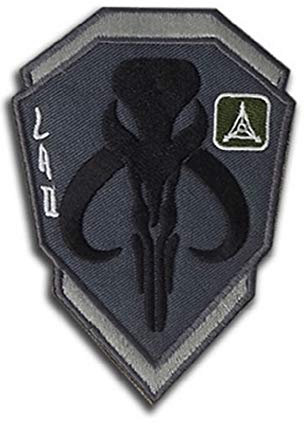 Bounty Hunter Patch, 3D-Stickerei, Armband, Mandalo-Totenkopf, Star Wars, Boba, Fetmadik, Armband-Patches (schwarz & grau)
