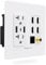 BASEPORT Premium Media Wall Outlet | Dual 6.3A USB-A 2.0 Ports - 1 USB-C 3.0 Port - 4 HDMI - Cat6 Ethernet - 20A Dual Power Outlet - Coax Cable - White Face Plate