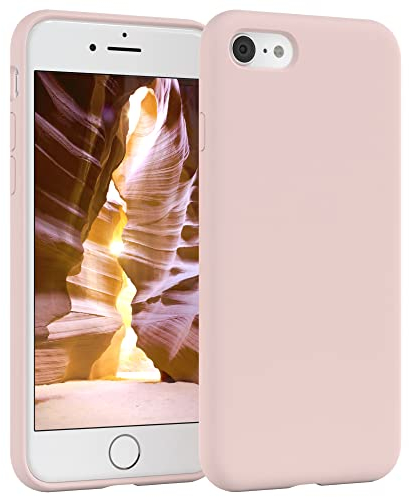 EAZY CASE custodia per cellulare in silicone premium compatibile con iPhone SE 2022 con protezione della fotocamera e rivestimento interno custodia protettiva bumper in Rosa antico