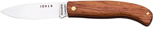 Jokerkolben Taschenmesser NB74 mit Bubingaholzgriff, Karbonstahlklinge 7 cm, Angelgerät, Jagd, Camping und Wandern