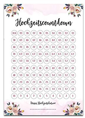 Hochzeitscountdown DIN A3 BOHO Hochzeit Hochzeitsplanung Geschenk Verlobung Hochzeitsvorbereitung