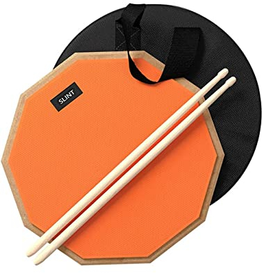 Slint - Kit Double-Sided Silent Drum Pad con due superfici diverse - 30cm e 10cm Snare - Set con supporto e bacchette