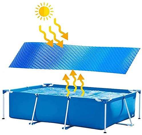 Hmpet Châuffâge Piscine Hors Sol,Bâche â Bulle Piscine Rectângulâire,2.2 * 1.5M,2.6 * 1.6M,3 * 2M Bâche â Bulle Piscine,Bleu,300 * 200cm