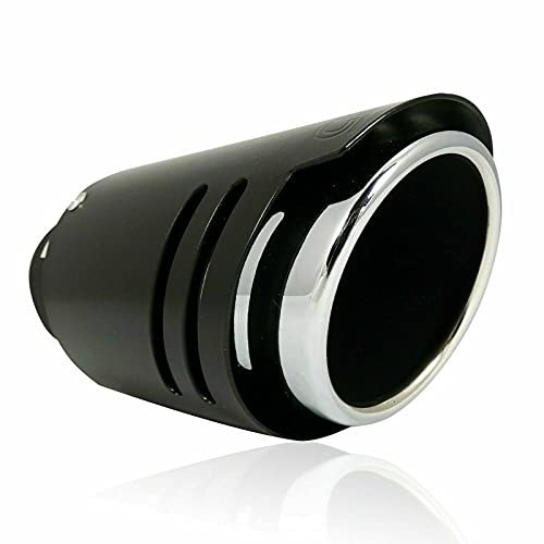 Embout Pot D'Echappement Universel Noir Chrome Acier Inox 175mm x 90mm x 60mm Pour Voiture