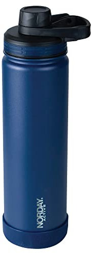 NORDAY | Edelstahlbecher – Becher | Aktiver 625 ml marineblauer Thermobecher | hält die Temperatur zwischen 8 und 24 Stunden | Anti-Auslauf-Deckel – ideal für Ausflüge | doppelwandig – extra beständig