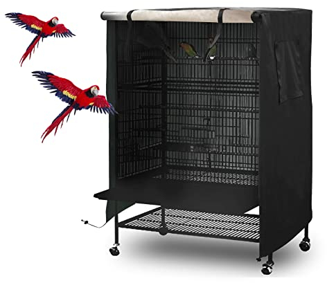 iFCOW Große Vogelkäfig-Abdeckung, Premium-Tragbare Vogelkäfig-Abdeckung, wasserdicht, Sonnenschutz, Verdunkelungs-Abdeckung, universell für Vogelkäfig