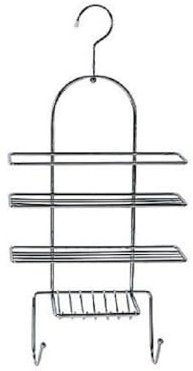 3 Tier Shower Caddy Chrome Wire Shelf Organizer Hanging Storage Basket Tidy Shower Rack Storage Caddy With Baskets & Two Hanging Hooks Lightweight & Compact