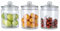 ORNAMI Glass Storage Kitchen Jar with Airtight Lid (1.9L, Set of 3)
