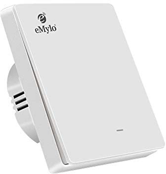 eMylo ZigBee Interruptor de luz inteligente APP Control remoto El interruptor de pared ZigBee funciona con ZigBee Central Hub, temporizador de control de voz compatible con Alexa Echo (1 Gang-Blanco)