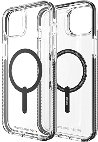 ZAGG Gear 4 Santa Cruz Snap D30 Protective Case Compatible with iPhone 14 Max, Slim, Shockproof, Wireless Charging, MagSafe Compatible, (Black)