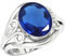 Jeweloporium Blauer Saphir simuliert 925 Sterling Silber Ringe für Damen Edelstein Cocktail Silber Ringe Größe 65(20.7) Jubiläum - Geschenk viktorianisch Schmuck
