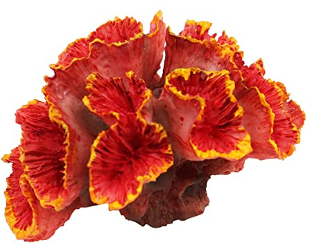 ANCLLO Artificial Simulation Coral Decor- Aquarium Decoration Underwater Plants Non-Toxic Landscaping Fish Tank Decor Landscaping Ornament Coral, Size 8 * 6 * 5CM (Orange)