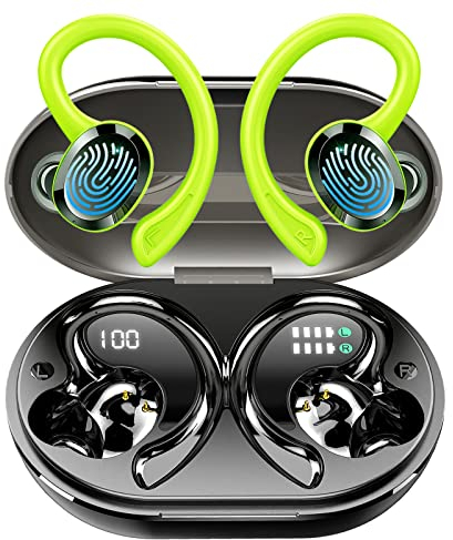 Cuffie Bluetooth Sport Auricolari Bluetooth 5.3 con HiFi Stereo, 48Ore Cuffie Wireless Sport Doppio Display LED/Chiamata HD/Impermeabile IP7/Vestibilità Comoda Cuffiette Bluetooth Cancellazione Rumore