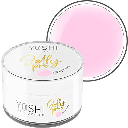 Yoshi Jelly PRO Gel Nägel 15 ml - Extra Festes Maniküre UV Gel - Professionell Gelnägel - Builder Gel für Nägel - Nagel Gel UV und LED - Gel für Gelnägel - Milchiges Rosa