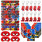 GUBOOM 42 Piezas Spider Regalos Fiesta, Regalos para Fiestas de Spider, 10 Máscaras de Fieltro Spider, 10 llaveros de Spider, 10 Bolsas de Regalo Spider, 12 Pulseras de Bofetadas Spider
