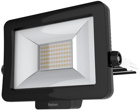 Theben 1020695 theLeda B30L W BK projecteur à LED 30 W 3000 K extérieur | 3340 lm, IP 65, rotation 360°, modules mouvement/luminosité en option, noir, blanc chaud