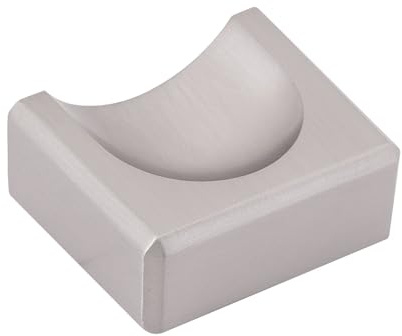 FURNIPART Knauf für Schrank Fold LA 32mm Breite 40mm - moderner Türknauf mit Griffmulde - Möbelknopf, Zinkdruckguss Edelstahl Effekt
