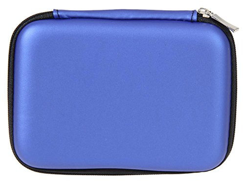 AMZLORD Custodia per Disco Rigido da 2,5 Pollici, Borsa Universale per Cavo Auricolare con Scomparti Interni Tasche in Rete, Tasca Portatile per Organizer per Accessori Elettronici (Blu)