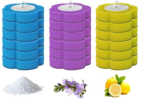 Porte-pinceaux des Toilettes, Recharge de brosses de Toilette jetable 18pcs 3 Couches éponge de Toilettes Recharge la tête de Brosse pour Le Bassin de Drain de Salle de Bain.