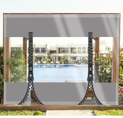 ZHUSHOU Abdeckplane Wasserdicht Transparent Plane mit ösen 2.5x7m,Anpassbar Abdeckplanen Tarp für Pflanzenisolierung,Möbel staubdicht,Regenschutz terrasse,pavillon,gartenzaun
