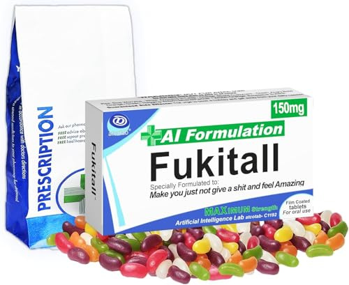 Joke Pill Box of Sweets Jelly Beans with Gift Bag, Stress Funny Prank for Birthday Gift, Valentine's Day, Easter Gift, Boss, Workplace.