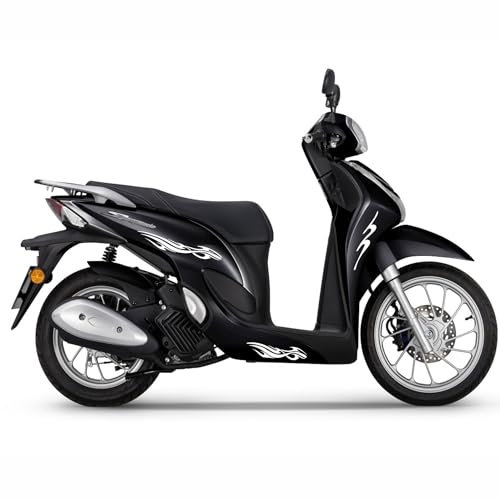 Kit adesivi Compatibili con h onda SH 125 SH125 decal grafica completa carene laterali scegli colore -KIT E- Cod. 2088 (010 Bianco)