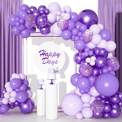 Arco Di Palloncini Viola - 106 Set Di Coriandoli Viola per Palloncini in Lattice Ad Elio, Palloncino compleanno, capodanno decorazioni, Feste per Baby Shower, Anniversario