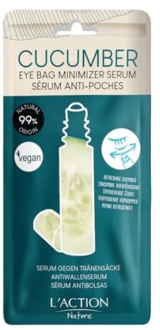 L'Action Paris Serum zur Minimierung von Augenringen, Natürliches Augenserum mit Gurkenextrakt gegen Augenringe, Aufhellendes Augenserum verbessert die Hautelastizität und Hydratation 10ml