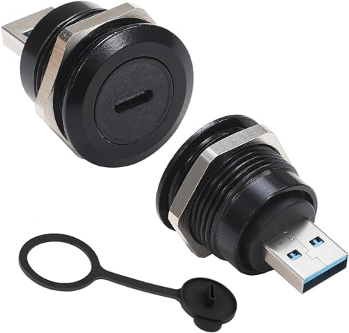 PENGLIN 2 Stück USB Type C auf USB 3.0 Einbaubuchse,USB3.1 Typ-C Buchse auf USB 3.0 Stecker Panel Mount Adapter, USB Koppler Durchgangsadapter für Datenübertragung/Laden