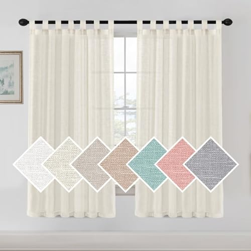 Gluhbirnen Outdoor Vorhang Wasserdicht, Balkon Gardinen, Outdoor Vorhänge, Vorhang Balkon, Gardinen mit Ösen, Terrasse Vorhänge, Zahnweiß, 183 * 132CM, 2er Set