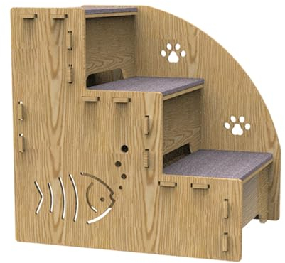 SVCEQZE Escalera para mascotas para sofá, rampa para mascotas para sofá, escalera para mascotas de 3 niveles para la cama, rampa interior equilibrada para perros, escalera antideslizante para perros