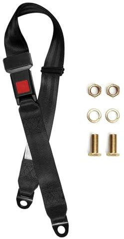 Zeetan Cintura di Sicurezza Universale, Cintura di Sicurezza Universale del Carrello da Golf per UTV, Cinture Regolabili A 2 Punti Kit di Imbracatura per Go Kart Cinture di Sicurezza,Nero,1