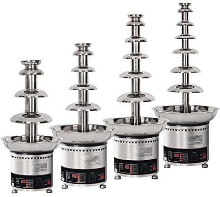 sjdoPulse Chocolate Fondue Fountain For Party, Melting Chocolate Waterfall Machine With Warming Function Works 12Hours Continuously 4/5/6/7 Tiers Commercial Use